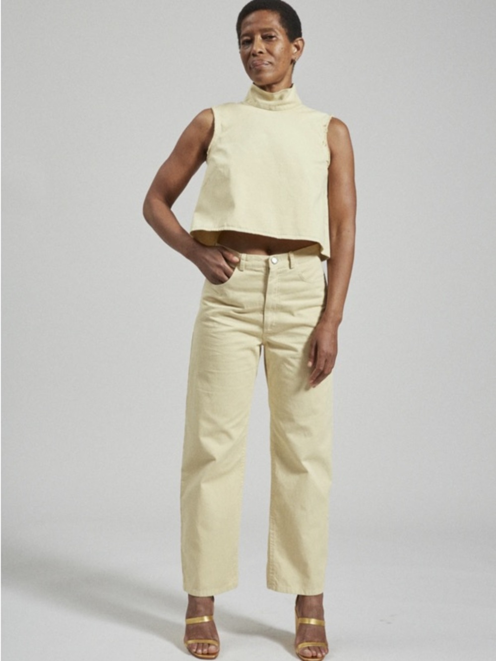 Rachel Comey Pale Yellow Boyfriend Jeans